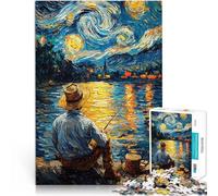 Puzzle 1000 pezzi per adolescenti Pesca notturna stellata Vacanza a casa: uccidere il tempo offerte come regali per tutta la famiglia 38x26cm