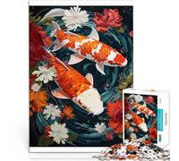 Puzzle 1000 pezzi per adolescenti Pesce Koi giapponese Antistress Vacanza in patria Uccidere il tempo Gioco educativo per compleanno e Natale 38x26cm
