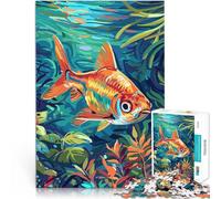 Puzzle 1000 pezzi per adolescenti Pesci rossi nelle piante acquatiche apprendimento educativo Giocattoli per la decorazione della casa 50x70cm
