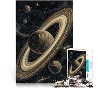 Puzzle 1000 pezzi per adolescenti Pianeta dagli anelli d'oro Per il divertimento in famiglia Gioco educativo per compleanno e Natale 52x38cm