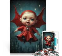Puzzle 1000 pezzi per adolescenti Piccolo vampiro rosso Difficile da completare ma divertente e umoristico Compleanno e regali unici 38x26cm