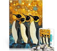 Puzzle 1000 pezzi per adolescenti Pinguini fianco a fianco Gioco di famiglia antistress sfida difficile Lista dei desideri con Babbo Natale 75x50cm