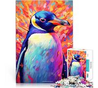 Puzzle 1000 pezzi per adolescenti Pinguino colorato Difficile da completare ma divertente e umoristico Lista dei desideri con Babbo Natale 38x26cm