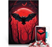 Puzzle 1000 pezzi per adolescenti Pipistrello nella foresta rossa Attività per famiglie Attività divertenti a casa, regali di compleanno, regali di viaggio, 70x100cm