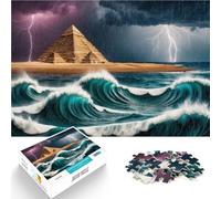 Puzzle 1000 pezzi per adolescenti Piramidi e tempesta oceanica Gioco impegnativo e gioco in famiglia offerte come regali per tutta la famiglia 52x38cm