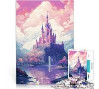 Puzzle 1000 pezzi per adolescenti Pixel Art del castello magico Sfida di gioco educativo giocattolo con poster abbinato e foglio di quiz 75x50cm