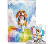 Puzzle 1000 pezzi per adolescenti Ponte arcobaleno Beagle Giocattoli da gioco per regalo di famiglia offerte come regali per tutta la famiglia 38x26cm