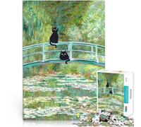 Puzzle 1000 pezzi per adolescenti Ponte dello stagno delle ninfee dei gatti Attività per famiglie Adatto per la decorazione del desktop 52x38cm