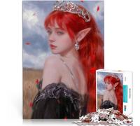 Puzzle 1000 pezzi per adolescenti Principessa elfa dai capelli rossi Rompicapo per Decorazione murale Regali unici per compleanno e Natale 38x26cm
