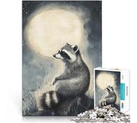 Puzzle 1000 pezzi per adolescenti Procione al chiaro di luna giocattoli educativi per l'apprendimento Migliorare l'amore tra le coppie 75x50cm