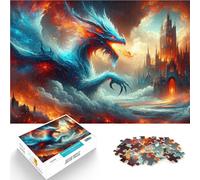 Puzzle 1000 pezzi per adolescenti Quando il drago si arrabbia Allena il tuo cervello e le tue mani con poster abbinato e foglio di quiz 70x100cm