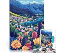 Puzzle 1000 pezzi per adolescenti Queenstown, Nuova Zelanda, arte minimalista Regali di giochi impegnativi Ottimi regali e giocattoli 38x26cm