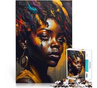 Puzzle 1000 pezzi per adolescenti Ragazza africana Giocattolo educativo intellettuale decomprimente offerte come regali per tutta la famiglia 52x38cm
