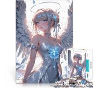 Puzzle 1000 pezzi per adolescenti Ragazza angelo in abito bianco Gioco impegnativo e gioco in famiglia Migliorare l'amore tra le coppie 38x26cm
