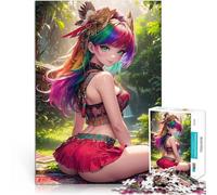 Puzzle 1000 pezzi per adolescenti Ragazza anime arcobaleno Natura sfida educativa con pezzi completamente interconnessi di forma casuale 70x100cm