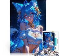 Puzzle 1000 pezzi per adolescenti Ragazza anime Blue Foxy Gioco di famiglia antistress sfida difficile Lista dei desideri con Babbo Natale 52x38cm