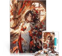 Puzzle 1000 pezzi per adolescenti Ragazza anime con drago Sfida di gioco educativo giocattolo è ideale come regalo per tutta la famiglia 38x26cm