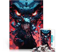 Puzzle 1000 pezzi per adolescenti Ragazza anime con drago Vacanza a casa: uccidere il tempo con poster abbinato e foglio di quiz 38x26cm