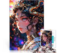 Puzzle 1000 pezzi per adolescenti Ragazza anime con gioielli d'oro Sollievo dallo stress Decorazione murale Regali unici per compleanno e Natale 38x26cm