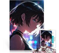 Puzzle 1000 pezzi per adolescenti Ragazza anime con gli occhi azzurri Rompicapo Ogni pezzo è unico - Gioco divertente e stimolante per tutta la famiglia 38x26cm