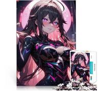 Puzzle 1000 pezzi per adolescenti Ragazza anime con gli occhi rosa Giochi Giocattoli Regalo Lista dei desideri con Babbo Natale 38x26cm