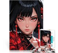 Puzzle 1000 pezzi per adolescenti Ragazza anime con gli occhi rossi Gara di velocità delle mani Migliorare l'amore tra le coppie 75x50cm