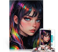 Puzzle 1000 pezzi per adolescenti Ragazza anime con i capelli arcobaleno - Keitlin Giocattoli da gioco è ideale come regalo per tutta la famiglia 38x26cm