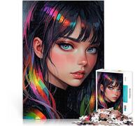 Puzzle 1000 pezzi per adolescenti Ragazza anime con i capelli arcobaleno - Keitlin Gioco rompicapo perché è ideale come regalo per tutta la famiglia 75x50cm