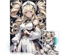 Puzzle 1000 pezzi per adolescenti Ragazza anime con i capelli biondi Giocattoli da gioco Decorazione murale Regali unici per compleanno e Natale 52x38cm