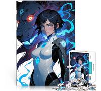Puzzle 1000 pezzi per adolescenti Ragazza anime con lupo Giocattoli educativi per l'apprendimento Giochi per famiglie Opera d'arte 38x26cm