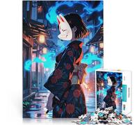 Puzzle 1000 pezzi per adolescenti Ragazza anime con maschera da volpe sfida educativa Ogni pezzo è unico - Gioco divertente e stimolante per tutta la famiglia 50x70cm