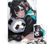 Puzzle 1000 pezzi per adolescenti Ragazza anime con panda Giocattoli Giochi Educativi Antistress perché è ideale come regalo per tutta la famiglia 38x26cm