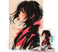 Puzzle 1000 pezzi per adolescenti Ragazza anime con schizzi rosa e blu Attività per famiglie offerte come regali per tutta la famiglia 38x26cm