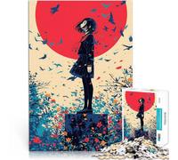 Puzzle 1000 pezzi per adolescenti Ragazza anime con uccelli Riduzione dello stress interessante Migliorare l'amore tra le coppie 75x50cm