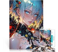 Puzzle 1000 pezzi per adolescenti Ragazza anime Cosmic Gaze con capelli blu Giocattoli educativi Collezione di artisti, Belle arti 38x26cm