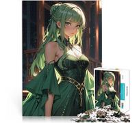 Puzzle 1000 pezzi per adolescenti Ragazza anime dai capelli verdi Vacanza a casa: uccidere il tempo Decorazioni e regali unici per la casa 38x26cm