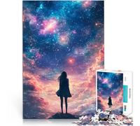 Puzzle 1000 pezzi per adolescenti Ragazza che guarda le stelle Giocattoli per l'intrattenimento in famiglia Decorazione d'arte per la casa 52x38cm