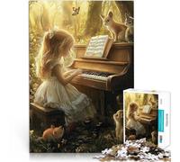 Puzzle 1000 pezzi per adolescenti Ragazza che suona il pianoforte nella foresta Difficile e sfidante offerte come regali per tutta la famiglia 50x70cm