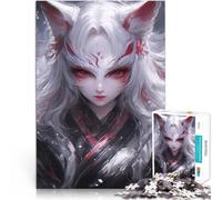 Puzzle 1000 pezzi per adolescenti Ragazza con maschera di volpe mistica Sfida difficile Ogni pezzo è unico - Gioco divertente e stimolante per tutta la famiglia 38x26cm