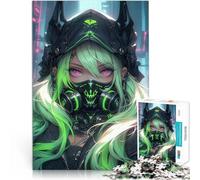Puzzle 1000 pezzi per adolescenti Ragazza demone cybergoth anime Allena il tuo cervello e le tue mani Lista dei desideri con Babbo Natale 52x38cm