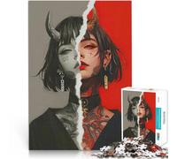 Puzzle 1000 pezzi per adolescenti Ragazza Demone Doppio Giocattolo educativo intellettuale decomprimente Lista dei desideri con Babbo Natale 75x50cm