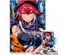 Puzzle 1000 pezzi per adolescenti Ragazza di città anime dai capelli rossi Rompicapo per Ogni pezzo è unico - Gioco divertente e stimolante per tutta la famiglia 38x26cm