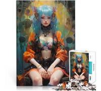 Puzzle 1000 pezzi per adolescenti Ragazza punk per il giocattolo di sfida del gioco educativo con poster abbinato e foglio di quiz 52x38cm