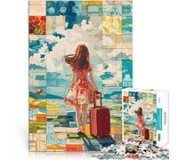 Puzzle 1000 pezzi per adolescenti Ragazza Valigia Orizzonte giocattoli educativi per l'apprendimento Collezione di artisti, Belle arti 75x50cm