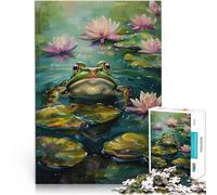 Puzzle 1000 pezzi per adolescenti Rana nello stagno delle ninfee Giocattoli Giochi Educativi Antistress Adatto per la decorazione del desktop 38x26cm