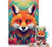 puzzle 1000 pezzi per adolescenti Red Fox Potrait Abstract Familienspiel für und Geeignet für die Schreibtischdekoration75x50cm