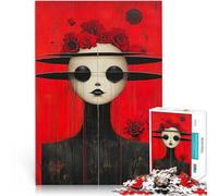 puzzle 1000 pezzi per adolescenti Red Rose Woman Anspruchsvoll, aber lustig und humorvoll Perfekte Dekoration75x50cm