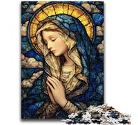 Puzzle 1000 pezzi per adolescenti, regali in vetro colorato, Vergine Maria, difficili, duri, regali per amici e familiari, adatti per bambini di età compresa tra 50x75cm e 14 anni