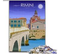 Puzzle 1000 pezzi per adolescenti,regali,poster di viaggio di Rimini,Italia,per bambini dai 14 anni in su,giocattoli da giocare perché è l'ideale come regalo per tutta la famiglia (26x38cm) 1000 pezzi