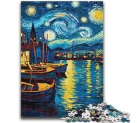 Puzzle 1000 pezzi per adolescenti, regali Van Gogh, cielo notturno, difficili, regali per amici e familiari, adatti per bambini di età compresa tra 26x38cm e 14 anni